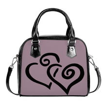 Load image into Gallery viewer, Ti Amo I love you - Exclusive Brand - Mountbatten Pink - Double Black Heart -  Shoulder Handbag
