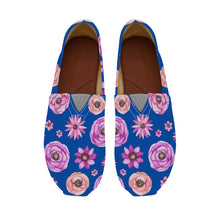 Load image into Gallery viewer, Ti Amo I love you  - Exclusive Brand  - Cobalt Blue with Flowers - Casual Flat Driving Shoe
