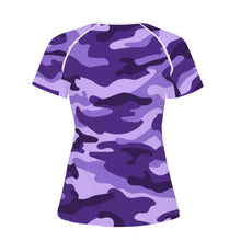 Load image into Gallery viewer, Ti Amo I love you - Exclusive Brand  - Minsk, Grape 2, Mauve 2, Fushia Blue &amp; Jacarta Camouflage - Women&#39;s T shirt
