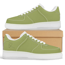 Load image into Gallery viewer, Ti Amo I love you - Exclusive Brand  - Olive Green - Transparent Low Top Air Force Leather Shoes
