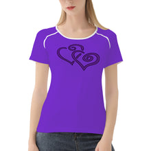 Load image into Gallery viewer, Ti Amo I love you - Exclusive Brand  - Purple Heart - Double Purple Heart - Women&#39;s T shirt
