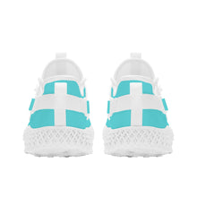 Load image into Gallery viewer, Ti Amo I love you - Exclusive Brand - Medium Turquoise Blue -  Double Heart - Womens Mesh Knit Shoes - White Soles
