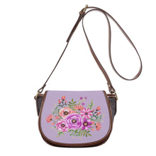 Load image into Gallery viewer, Ti Amo I love you - Exclusive Brand - Lavender Gray - Floral Bouquet - Saddle Bag
