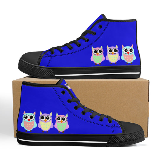 Ti Amo I love you - Exclusive Brand - Blue Blue Eyes - High-Top Canvavs Shoes - Black Soles