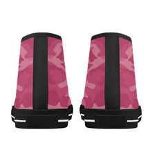 Load image into Gallery viewer, Ti Amo I love you - Exclusive Brand - Pink/ Hot Pink Camouflage - High-Top Canvas Shoes - Black
