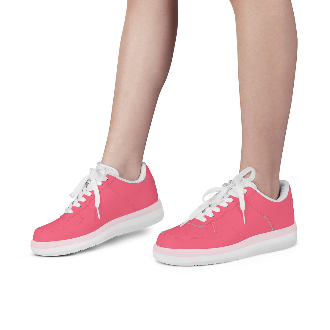Ti Amo I love you - Exclusive Brand  - Pale Violet Red - Transparent Low Top Air Force Leather Shoes