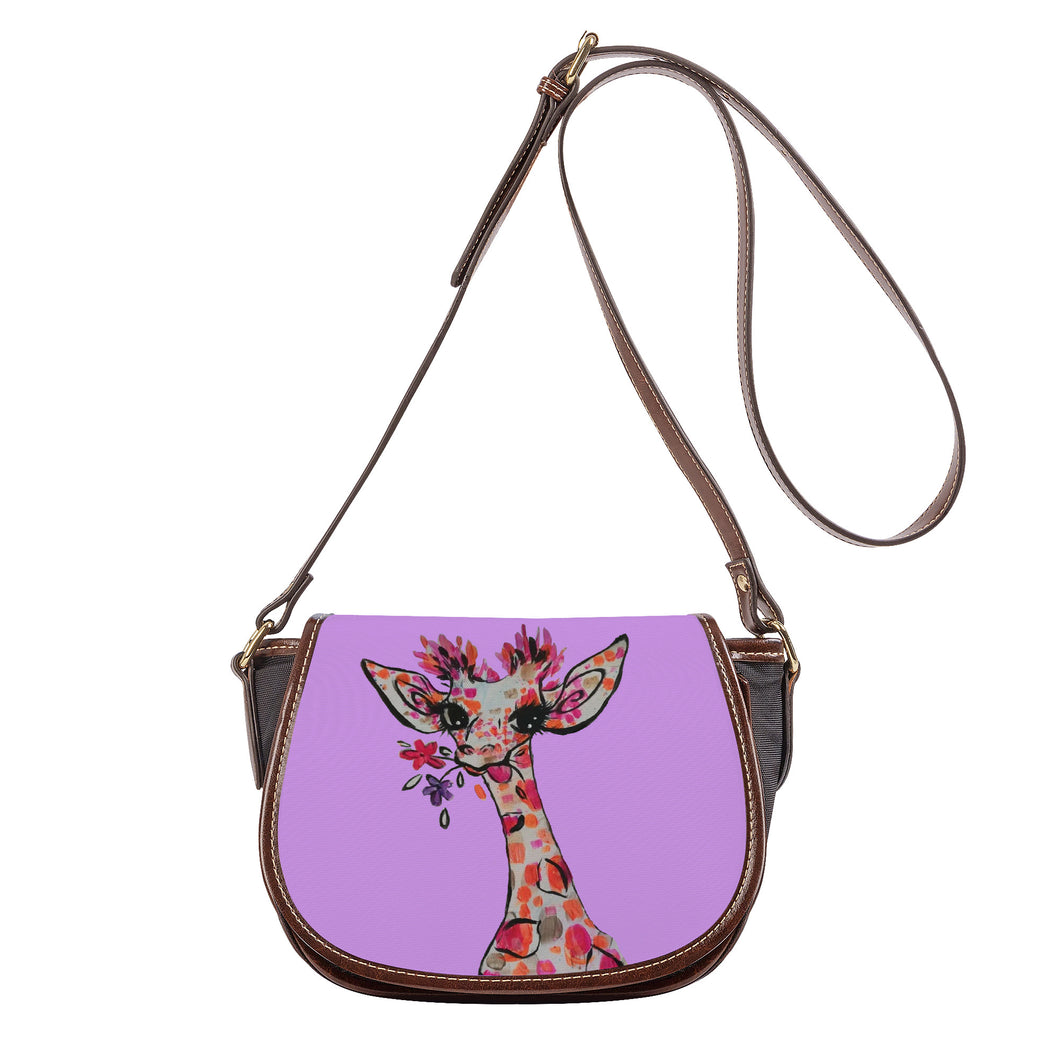 Ti Amo I love you - Exclusive Brand - Biloba Flower 2 - Giraffe- Saddle Bag