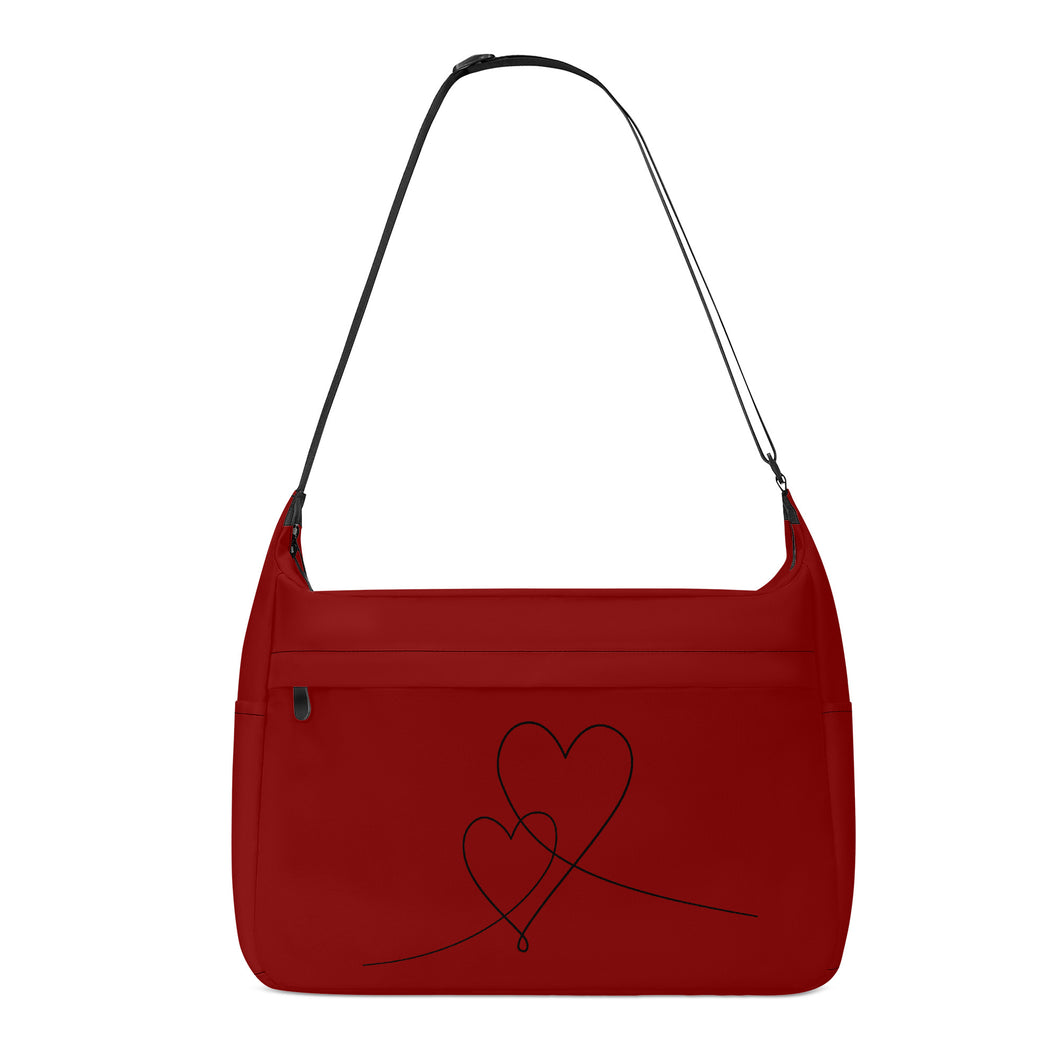 Ti Amo I love you - Exclusive Brand - Deep Red - Double Script Heart - Journey Computer Shoulder Bag