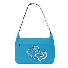Load image into Gallery viewer, Ti Amo I love you - Exclusive Brand - Manganese Blue Nova - Double White Heart - Journey Computer Shoulder Bag

