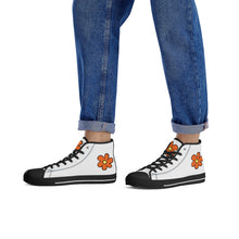 Load image into Gallery viewer, Ti Amo I love you - Exclusive Brand - Orange Flower - High-Top Canvas Shoes - Black Soles
