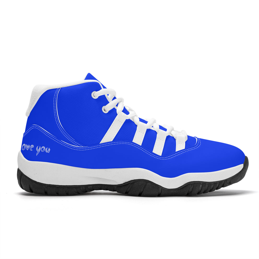 Ti Amo I love you - Exclusive Brand - Blue Blue Eyes - White Lettering - High Top Air Retro Sneakers - White