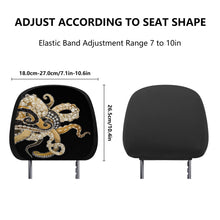 Load image into Gallery viewer, Ti Amo I love you - Exclusive Brand - Black - Octopus - Car Headrest Covers
