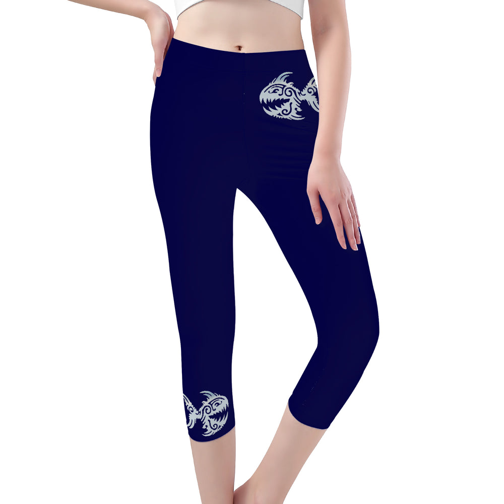 Ti Amo I love you -  Exclusive Brand  - Stratos - Womens / Teen Girls  / Womens Plus Size  - Angry Fish - Capri Yoga Leggings - Sizes XS-3XL