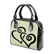 Load image into Gallery viewer, Ti Amo I love you - Exclusive Brand - Beryl Green - Double Black Heart -  Shoulder Handbag
