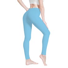 Load image into Gallery viewer, Ti Amo I love you - Exclusive Brand  - Baby Blue -  White Daisy -  Yoga Leggings
