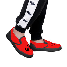 Load image into Gallery viewer, Ti Amo I love you - Exclusive Brand - Red - Double Black Heart -  Kids Slip-on shoes - Black Soles
