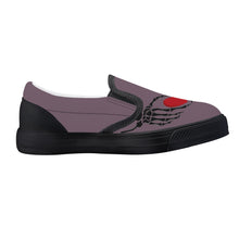 Load image into Gallery viewer, Ti Amo I love you - Exclusive Brand - Falcon - Skeleton Hands with Heart - Kids Slip-on shoes - Black Soles
