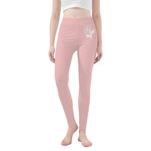 Load image into Gallery viewer, Ti Amo I love you - Exclusive Brand  - Baby Pink  -  White Daisy -  Yoga Leggings
