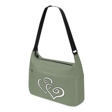 Load image into Gallery viewer, Ti Amo I love you - Exclusive Brand - Mossy Statue - Double White Heart - Journey Computer Shoulder Bag
