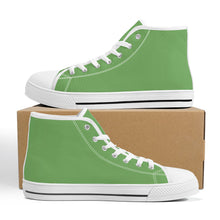 Load image into Gallery viewer, Ti Amo I love you  - Exclusive Brand - Dusty Green -  Unisex High -Top Canvas Shoes - White Soles
