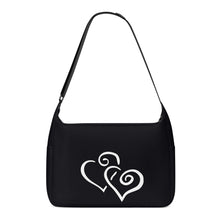 Load image into Gallery viewer, Ti Amo I love you - Exclusive Brand - Lights Out -  Double White Heart - Journey Computer Shoulder Bag
