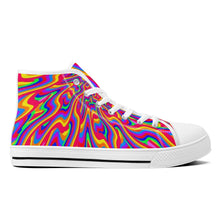 Load image into Gallery viewer, Ti Amo I love you - Exclusive Brand - Rainbow  - High-Top Canvas Shoes With Customized Tongue - White
