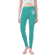 Load image into Gallery viewer, Ti Amo I love you - Exclusive Brand  - Verdigris -  White Daisy -  Yoga Leggings
