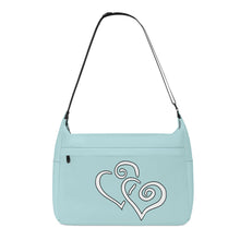 Load image into Gallery viewer, Ti Amo I love you - Exclusive Brand - Medium Ziggurat - Double White Heart - Journey Computer Shoulder Bag
