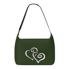 Load image into Gallery viewer, Ti Amo I love you - Exclusive Brand - Mallard Green - Double White Heart - Journey Computer Shoulder Bag
