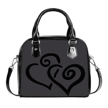 Load image into Gallery viewer, Ti Amo I love you - Exclusive Brand - Ship Gray - Double Black Heart -  Shoulder Handbag
