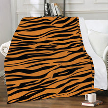 Load image into Gallery viewer, Ti Amo I love you - Exclusive Brand - Zest &amp; Black Tiger Stripe - Micro Fleece Blankets
