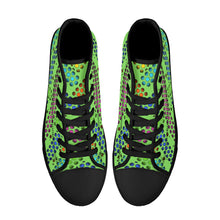 Load image into Gallery viewer, Ti Amo I love you - Exclusive Brand - Pastel Green - Deco Dots - High-Top Canvas Shoes - Black Soles
