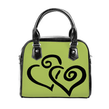 Load image into Gallery viewer, Ti Amo I love you - Exclusive Brand - Celery - Double Black Heart -  Shoulder Handbag
