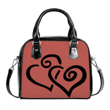 Load image into Gallery viewer, Ti Amo I love you - Exclusive Brand - Earth Red - Double Black Heart -  Shoulder Handbag
