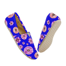 Load image into Gallery viewer, Ti Amo I love you  - Exclusive Brand  - Neon Blue with Flowers - Casual Flat Driving Shoe
