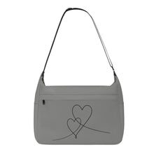 Load image into Gallery viewer, Ti Amo I love you - Exclusive Brand - Battleship Grey - Double Script Heart - Journey Computer Shoulder Bag
