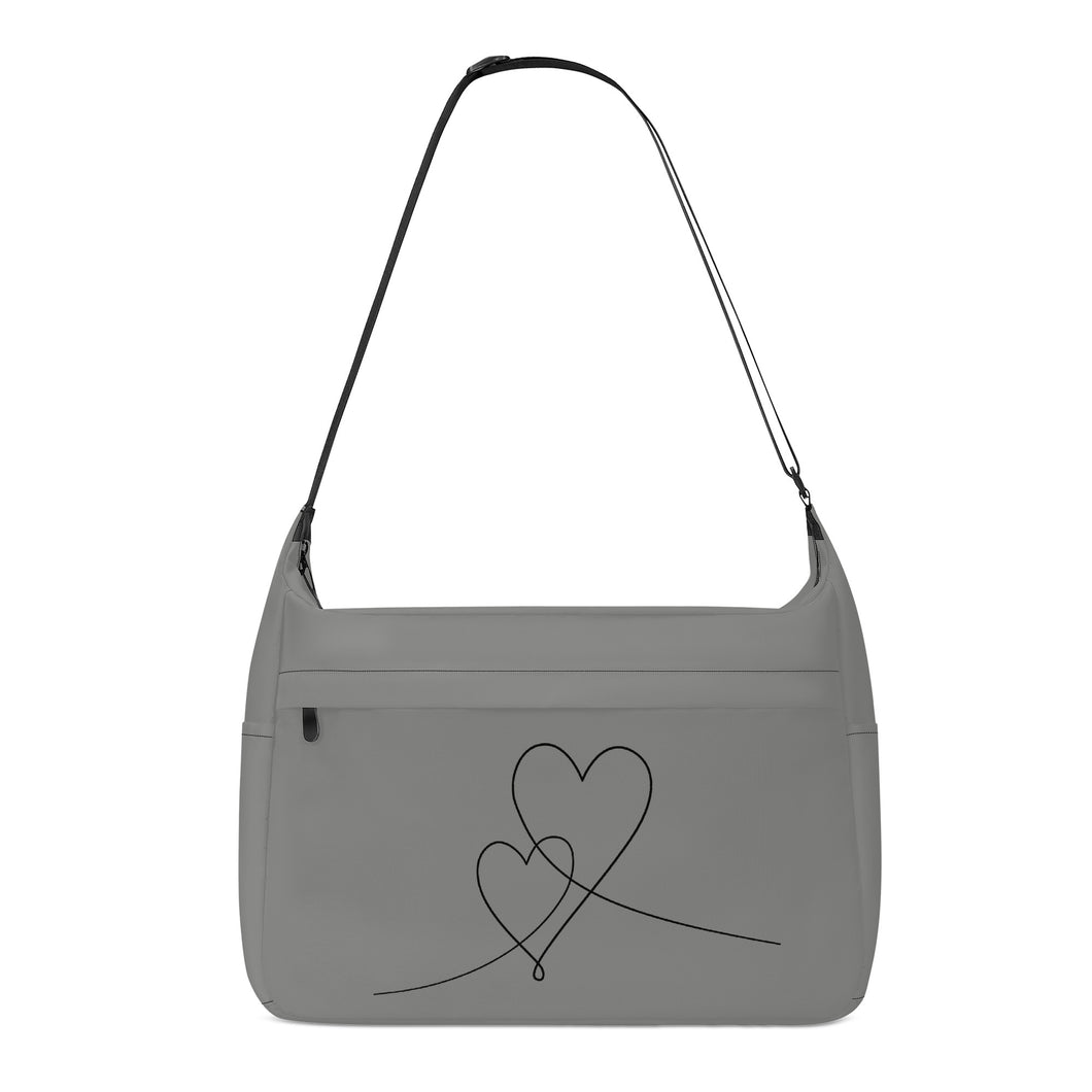 Ti Amo I love you - Exclusive Brand - Battleship Grey - Double Script Heart - Journey Computer Shoulder Bag