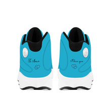 Load image into Gallery viewer, Ti Amo I love you  - Exclusive Brand  - Ball Blue -Mens / Womens - Unisex  Basketball Shoes - Black Laces
