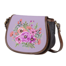 Load image into Gallery viewer, Ti Amo I love you - Exclusive Brand - Lavender Gray - Floral Bouquet - Saddle Bag
