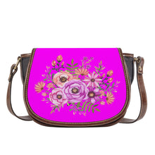 Load image into Gallery viewer, Ti Amo I love you - Exclusive Brand - Magenta 2 - Floral Bouquet - Saddle Bag
