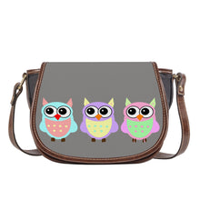 Load image into Gallery viewer, Ti Amo I love you - Exclusive Brand - Natural Grey - 3 Owls - Saddle Bag
