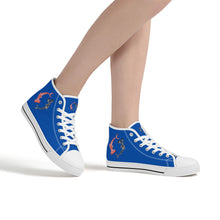 Load image into Gallery viewer, Ti Amo I love you - Exclusive Brand - Hammerhead Sharks - Womens  High-Top Canvas Shoes - White Soles
