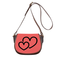 Load image into Gallery viewer, Ti Amo I love you - Exclusive Brand - Bittersweet - Double Black Heart - Saddle Bag
