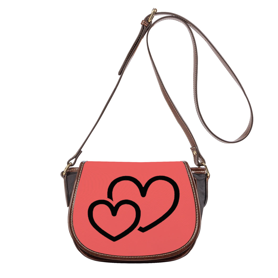 Ti Amo I love you - Exclusive Brand - Bittersweet - Double Black Heart - Saddle Bag