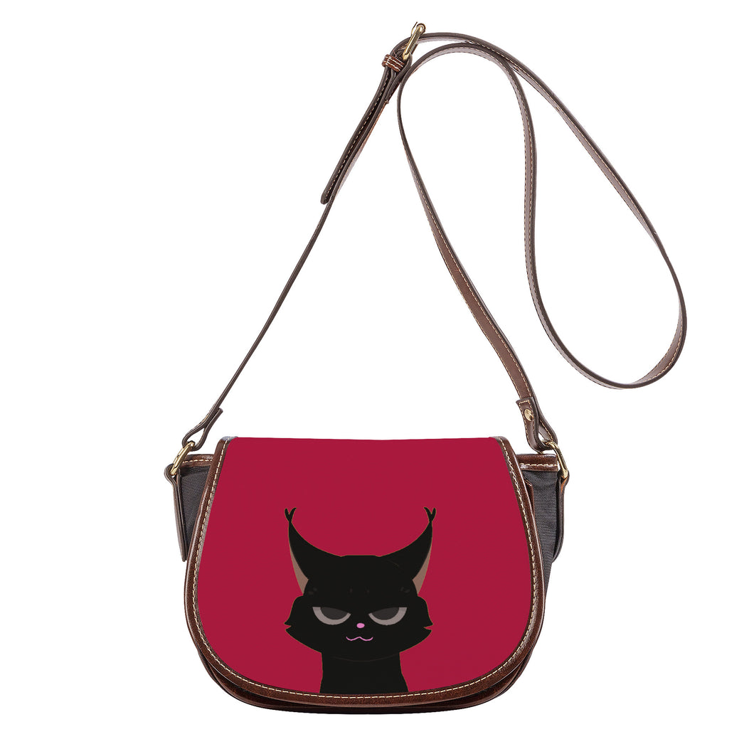 Ti Amo I love you - Exclusive Brand -  Cardinal - Black Cat - Saddle Bag