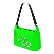 Load image into Gallery viewer, Ti Amo I love you - Exclusive Brand - Green - Double White Heart - Journey Computer Shoulder Bag
