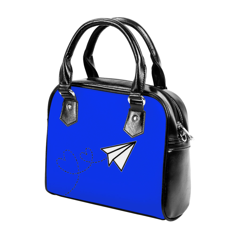 Ti Amo I love you  - Exclusive Brand  - Blue Blue Eyes - Paper Airplane - Shoulder Handbag