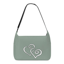 Load image into Gallery viewer, Ti Amo I love you - Exclusive Brand - Mantle Gray - Double White Heart - Journey Computer Shoulder Bag
