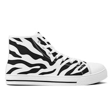 Load image into Gallery viewer, Ti Amo I love you - Exclusive Brand  - Zebra - High-Top Canvas Shoes  - White Soles
