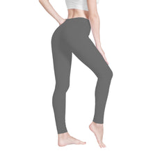 Load image into Gallery viewer, Ti Amo I love you - Exclusive Brand   - Dove Gray - White Daisy -  Yoga Leggings
